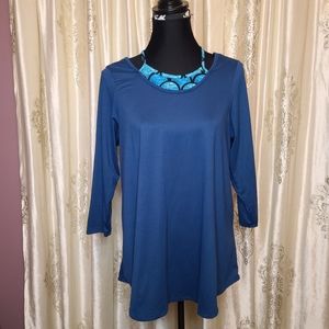 Blue and Mermaid print one piece top